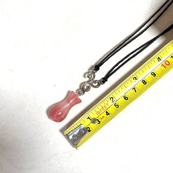 2/$20, Cherry Quartz Flower Bud Lariat Cord Necklace - Picture 8 of 11